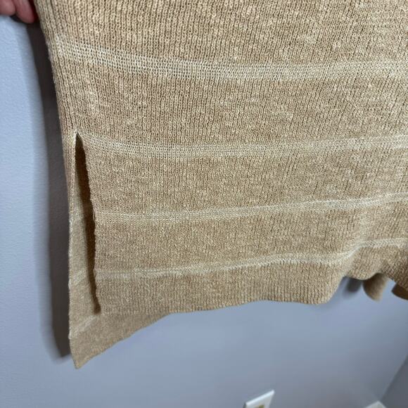 FREE PEOPLE Shipping News Stripe Tunic Sweater Beige Oversized Large New - Picture 4 of 12
